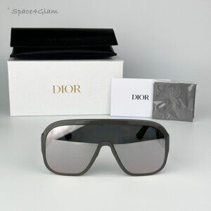Dior Men Sunglasses Grey Silver Mirror Mask DIORBOBBYSPORT M1U 45A7 BRAND NEW